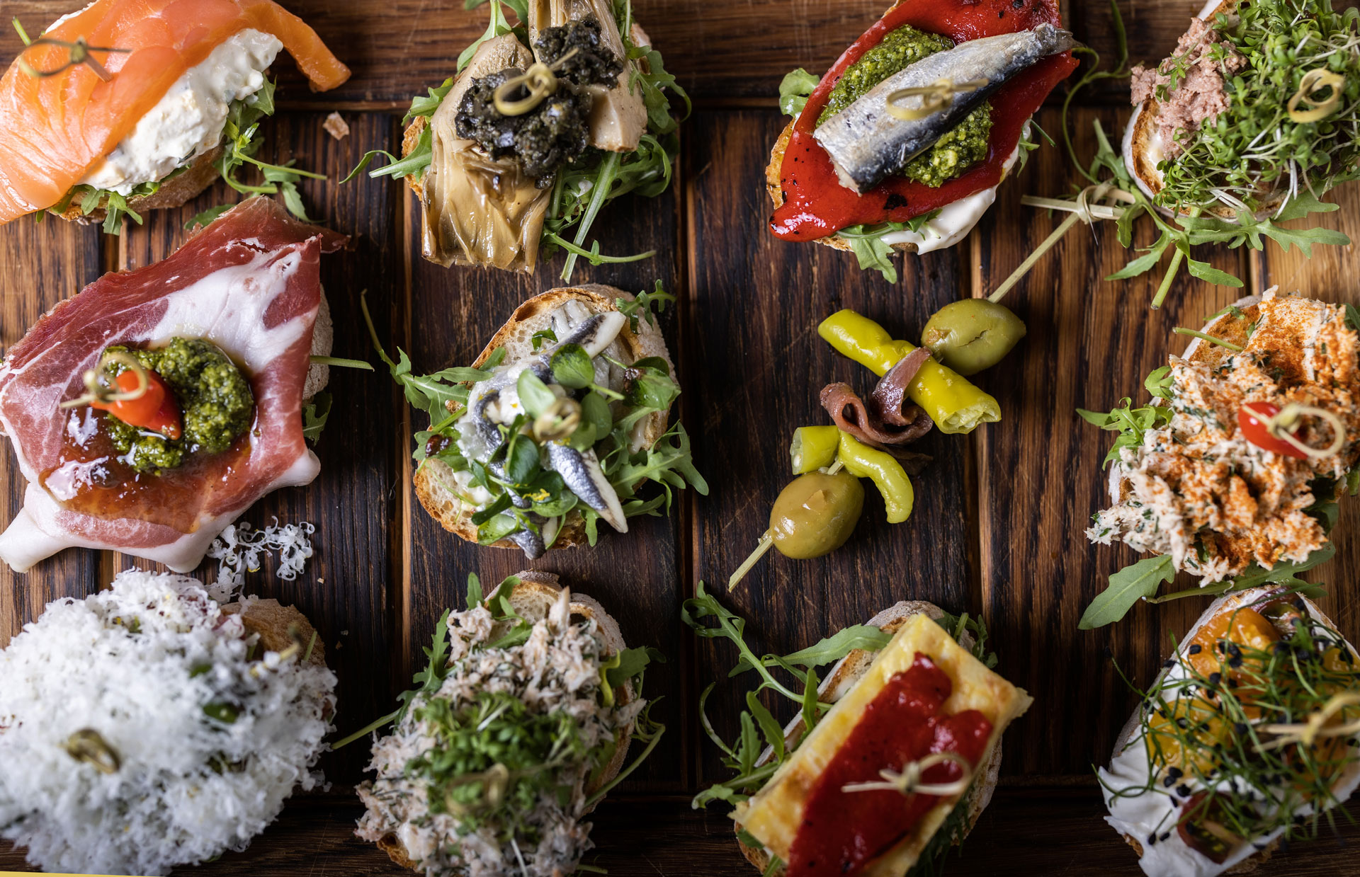 Tapas anrettet til fest hos Chorines Tapas